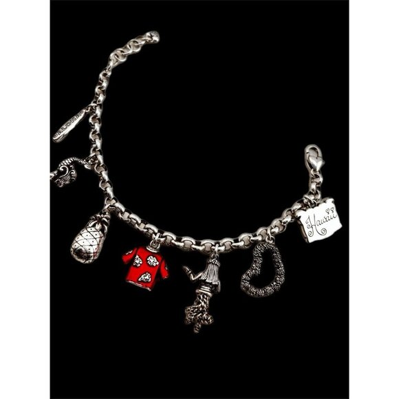 Vintage Brighton Hawaii Themed Enamel Charm Bracelet 8" Adjustable- Hulu Girl - Picture 1 of 6